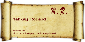 Makkay Roland névjegykártya